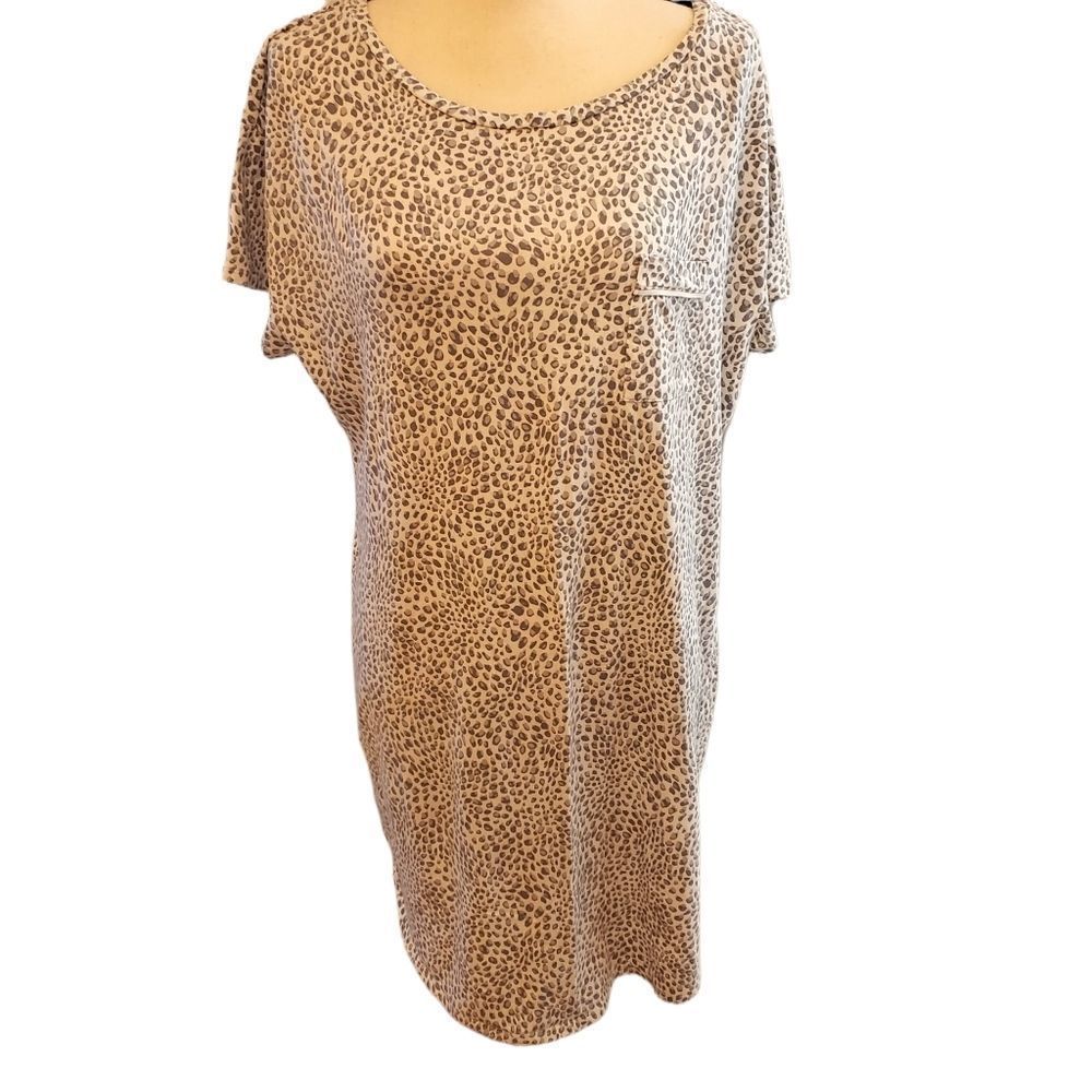 Liz Claiborne Gray and White Animal Print Nightgown Size XL